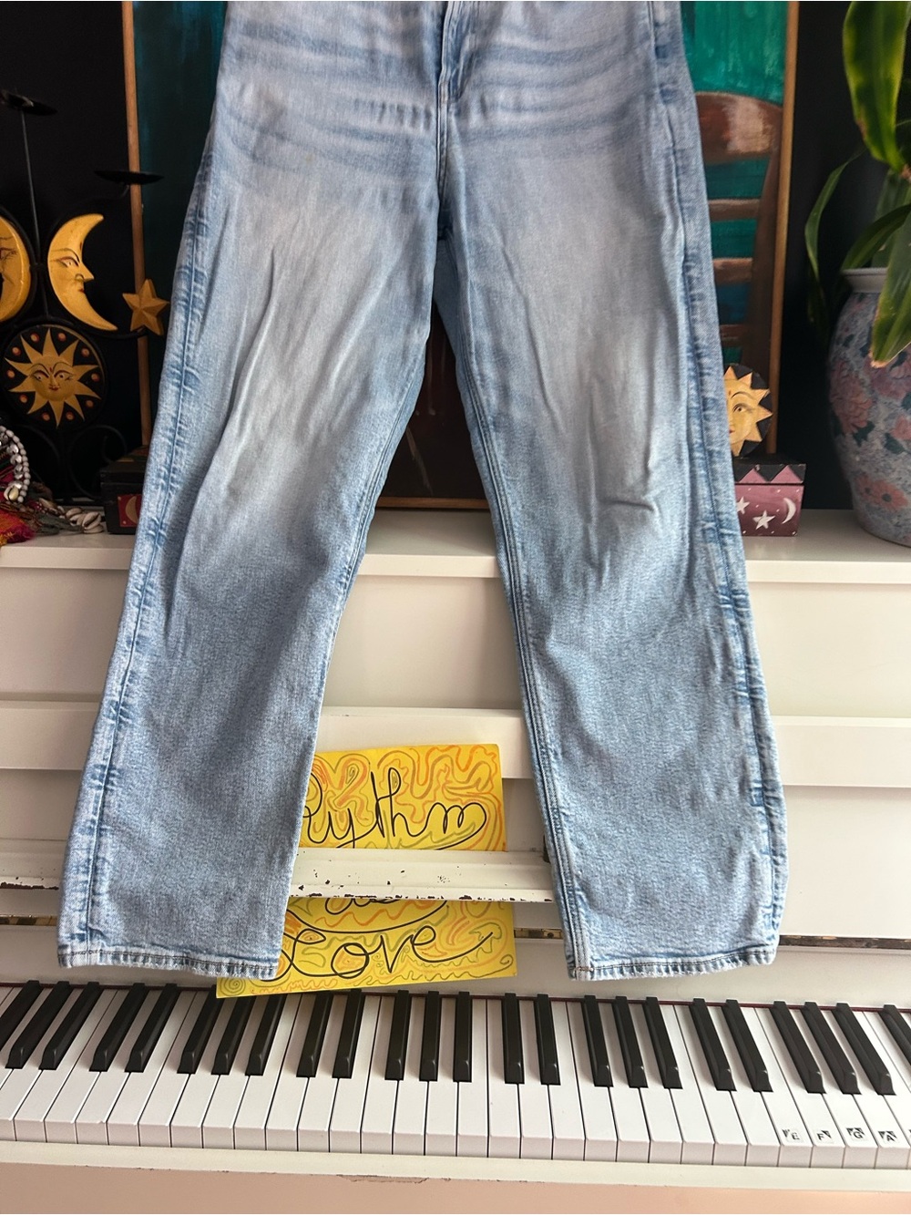 American Eagle Straight Leg Jeans Mens 32x30 Light Wash Blue Denim Stretch - Picture 16 of 16